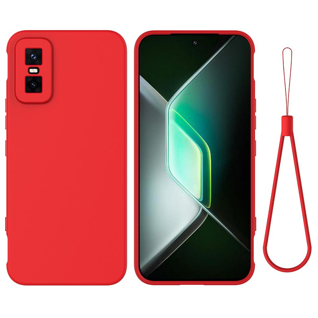 For Infinix GT 30 Pro 5G Liquid Silicone Case Phone Back Cover with Hand Strap