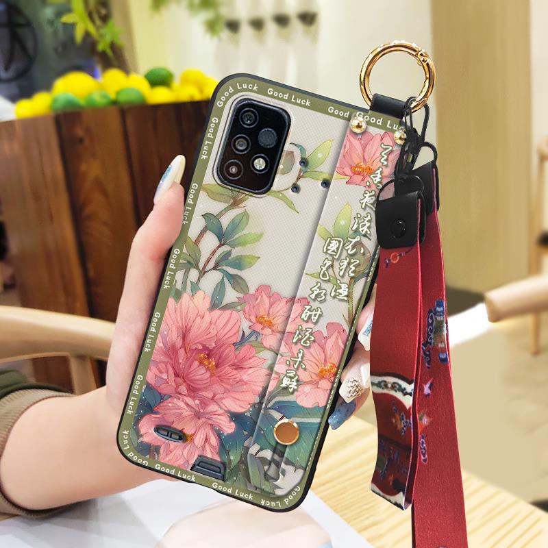 Dirt-resistant For Mom Phone Case For UMIDIGI Bison GT2/GT2 Pro Silicone Lanyard Chinese style Wrist Strap Kickstand