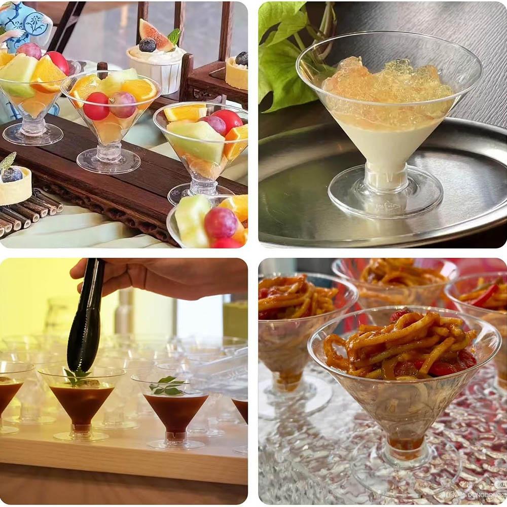 Disposable Martini Glasses for Parties 5oz,Plastic Martini Glasses Disposable for Wedding Party Bowl Wine Ice Cream Fruit