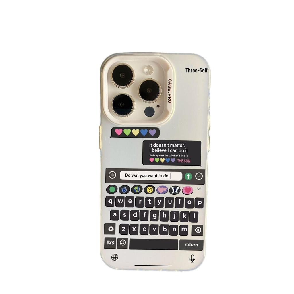 iPhone15Pro Keyboard Mobile Phone Case: Laser Soft Case for Apple 14/13/12/11XsMax, XR/X Tide Design