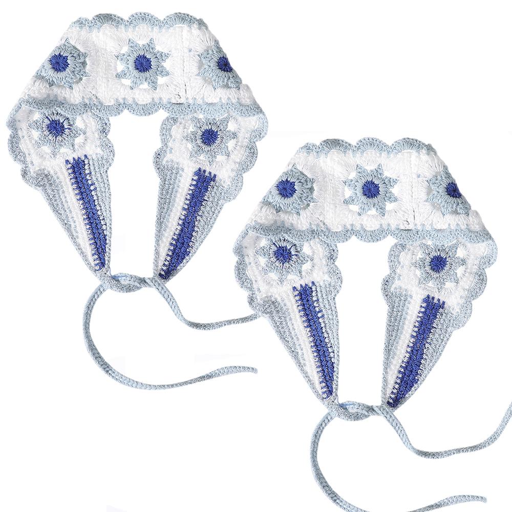 Spring Travel Hair Scarf Women Sweet Cute Hand-Knitted Headband Hair Accessories Knitted Crocheted Headscarf Triangle Scarf