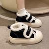 Milk fufu little white shoes women's platform student popular big head board shoes 2025 winter new velvet warm cotton shoes