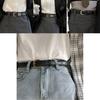 Vintage New Slim Waist Belt For Women With Classic Silver Buckle In Black For Fashionable Style