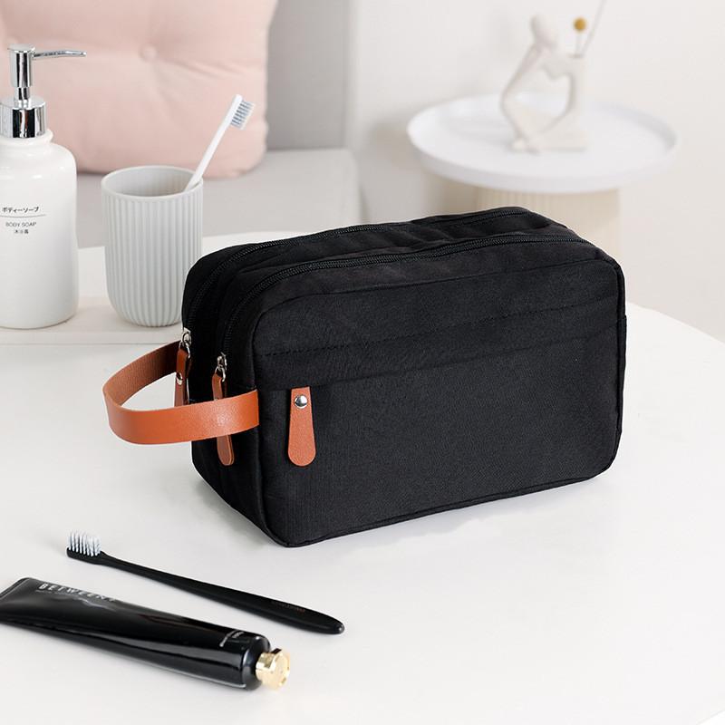Double-layer Travel Toiletry Bag Men's Business Portable Toiletry Storage Bag Moisture-proof Large Capacity Cosmetic Bag Wholesale