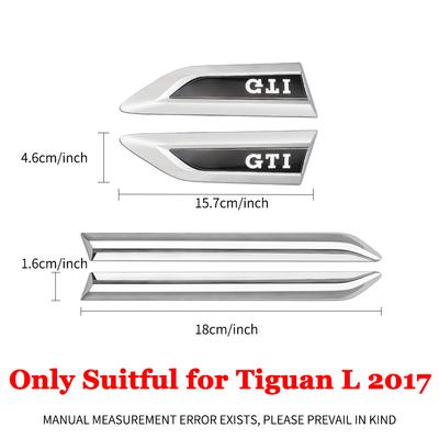 Hot 2pcs ABS GTI 4 Motion R RLINE Letter Car Fender Side Wing Emblem Badge Stickers For VW Volkswagen Tiguan L 2017 Auto Refit D