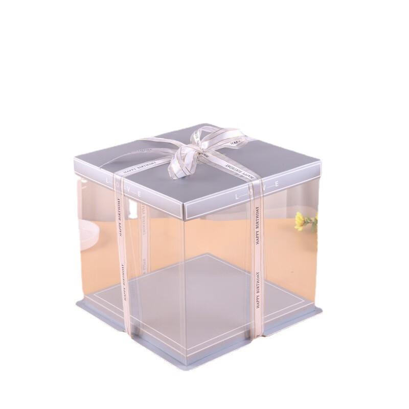 6-inch Transparent Square Single-Layer Cake Boxes (5-pack)