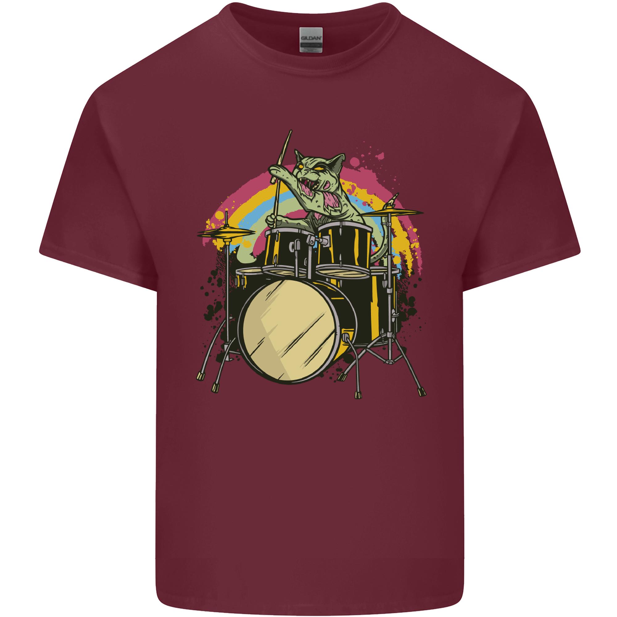 Zombie Cat Drummer Unisexs Light Cotton TShirt S