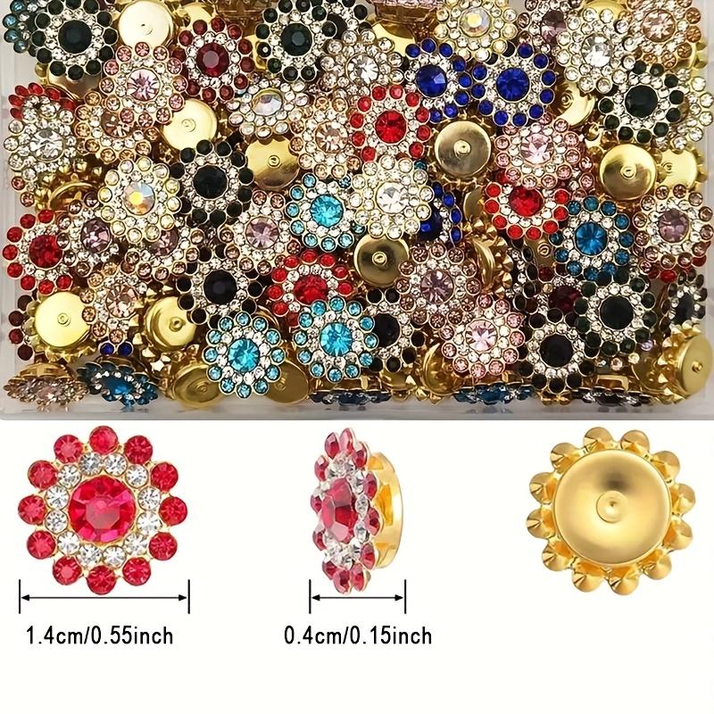 150pcs 3 Colors Sunflower Glass Rhinestone Patch, Sewn-on Appliqué, Gold Base, DIY Bag/bag/flower Button Clothing Maker