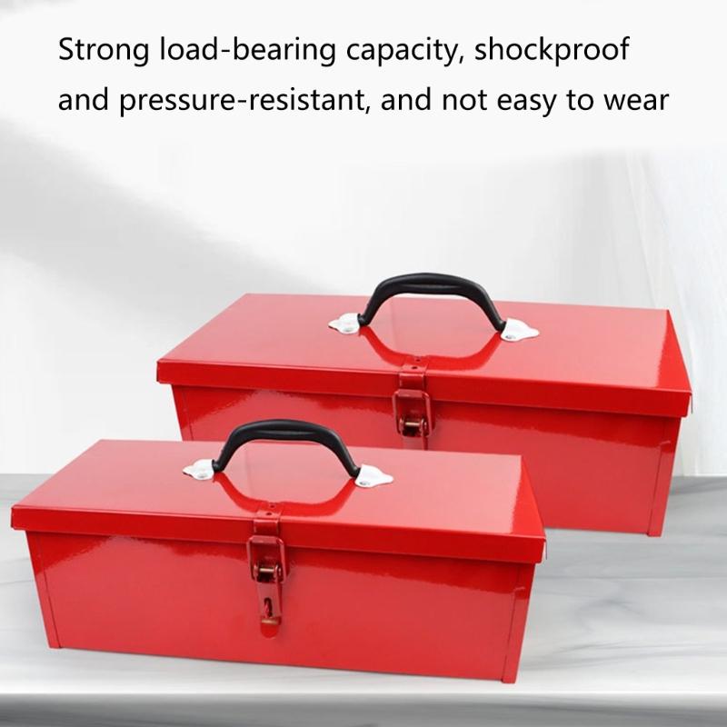 Convenient Iron Tool Holder Storage Box With Metal Clamps Suitable For Home Outdoor Projects Easy Transport And Storage