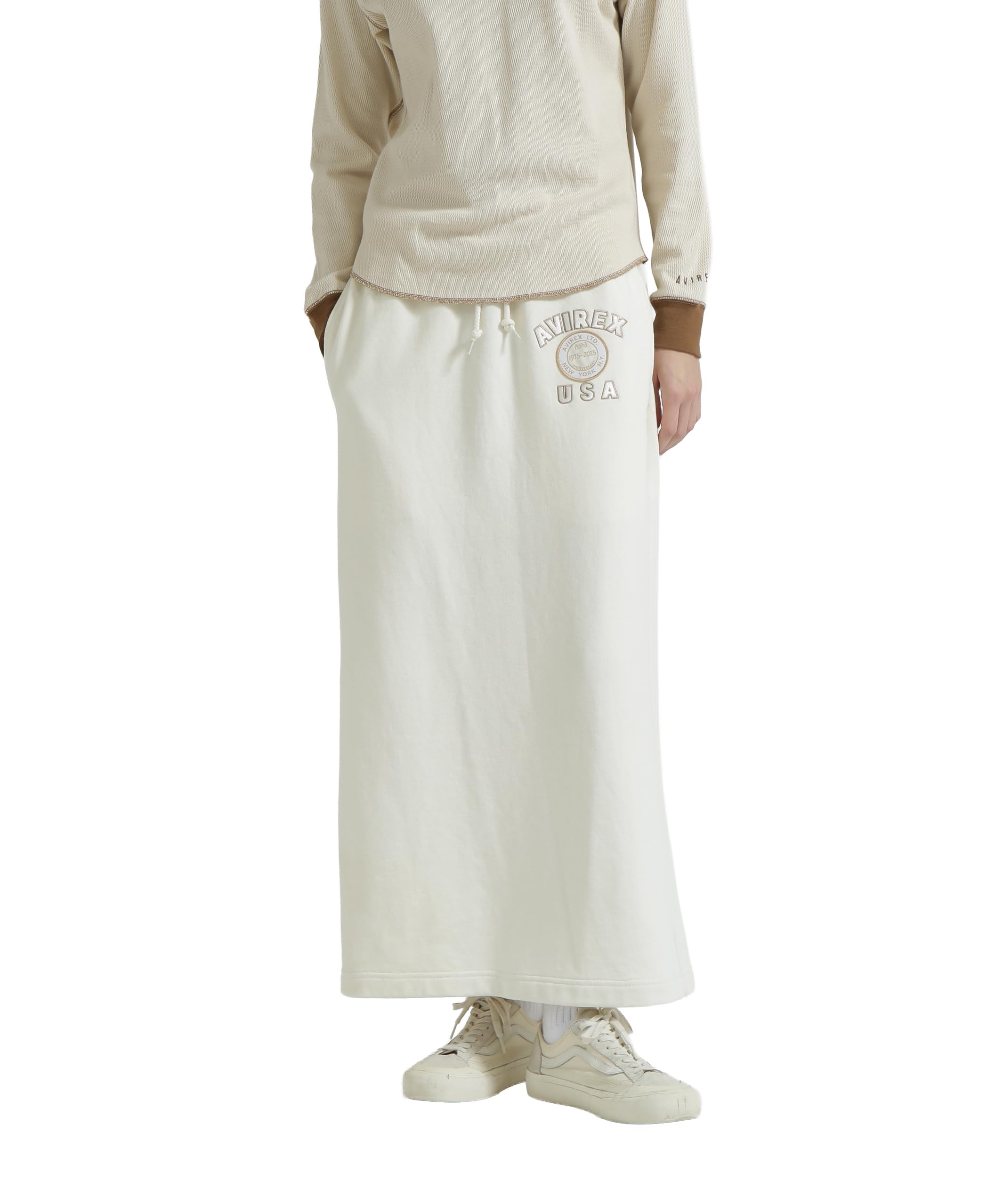 

AVIREX 50th Varsity Skirt Women s M 033 Off White 783-5216606