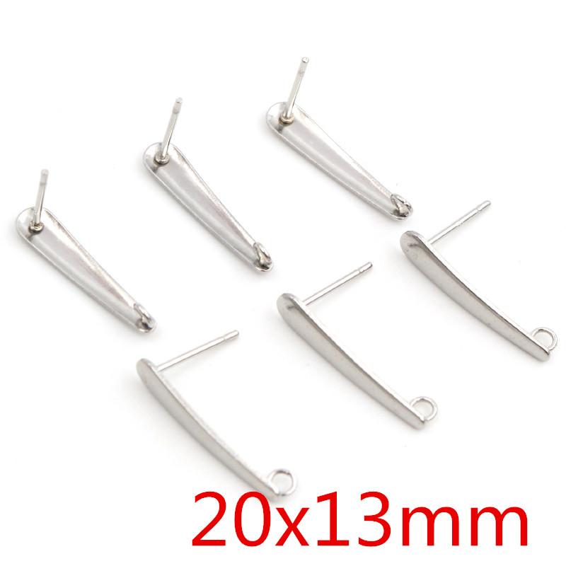 20pcs 316 Stainless Steel Geometric Polygonal Earring Stud Earring Hooks Posts Connector For DIY Earring Jewelry Making Supplies