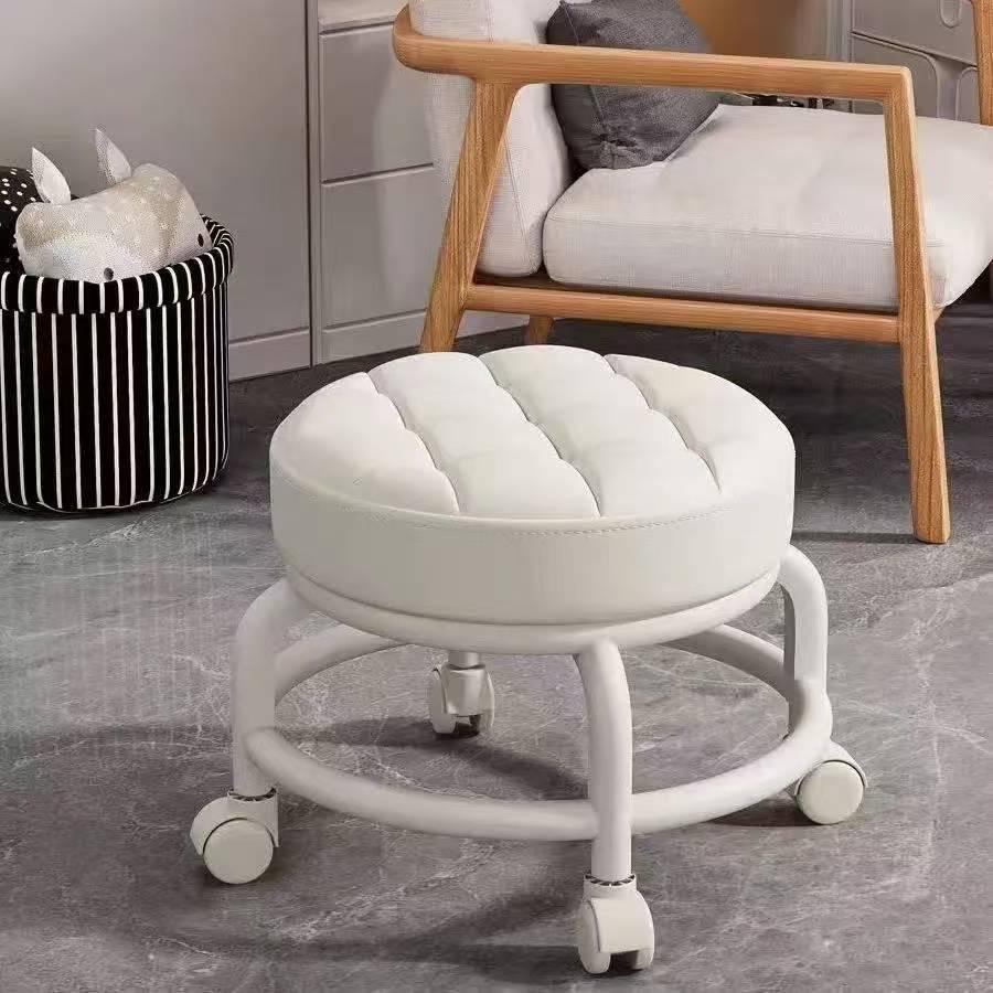 Plastic Swivel Caster Mobile Low Stool for Living Room or Nursery