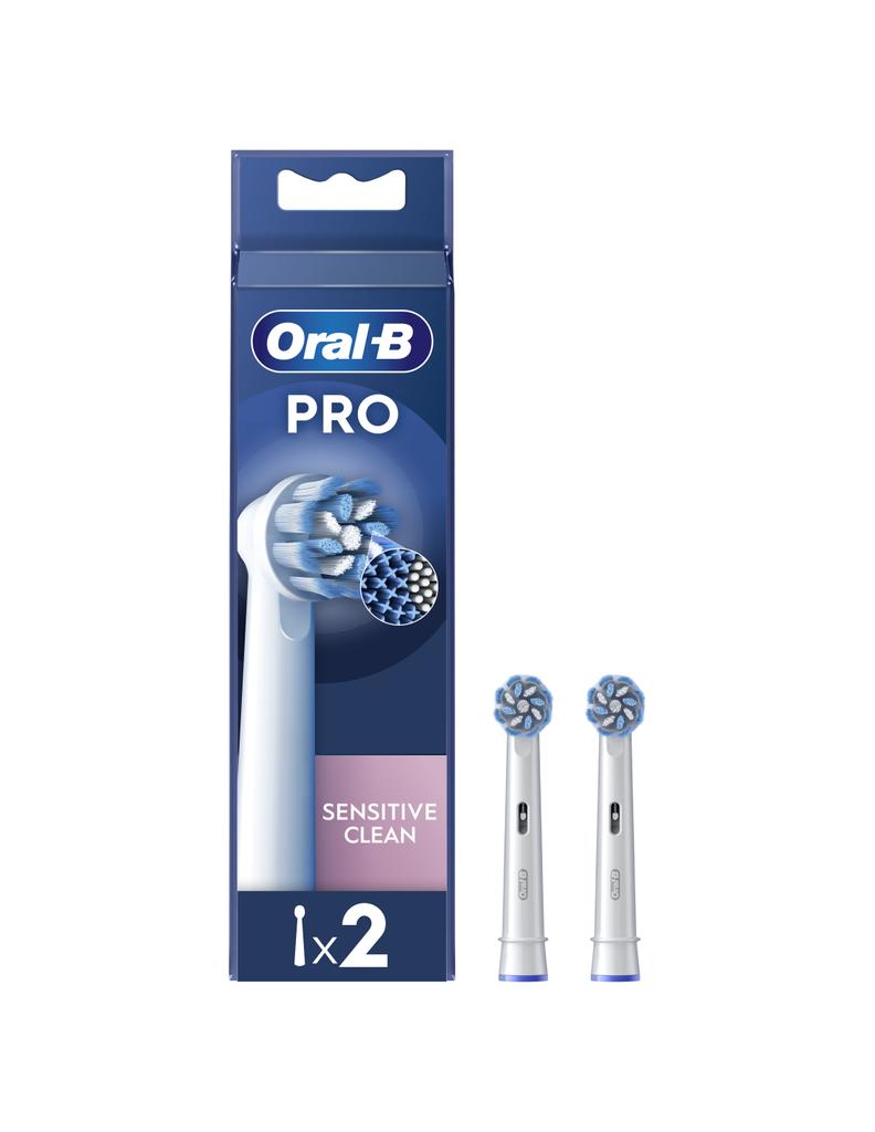 Oral-B | Replaceable Toothbrush Heads | EB60X-2 Sensitive Clean Pro | Heads | For Adults | Number of Brush Heads Included 2 | White