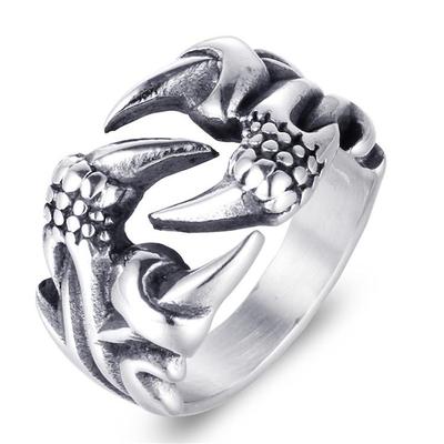 European & American Titanium Steel Dragon Claw Ring - Punk Personality Trend Stylish Stainless Steel Magic Claw Ring