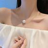 French retro pearl necklace women's one big high-end temperament summer collarbone chain neck chain accessories tide