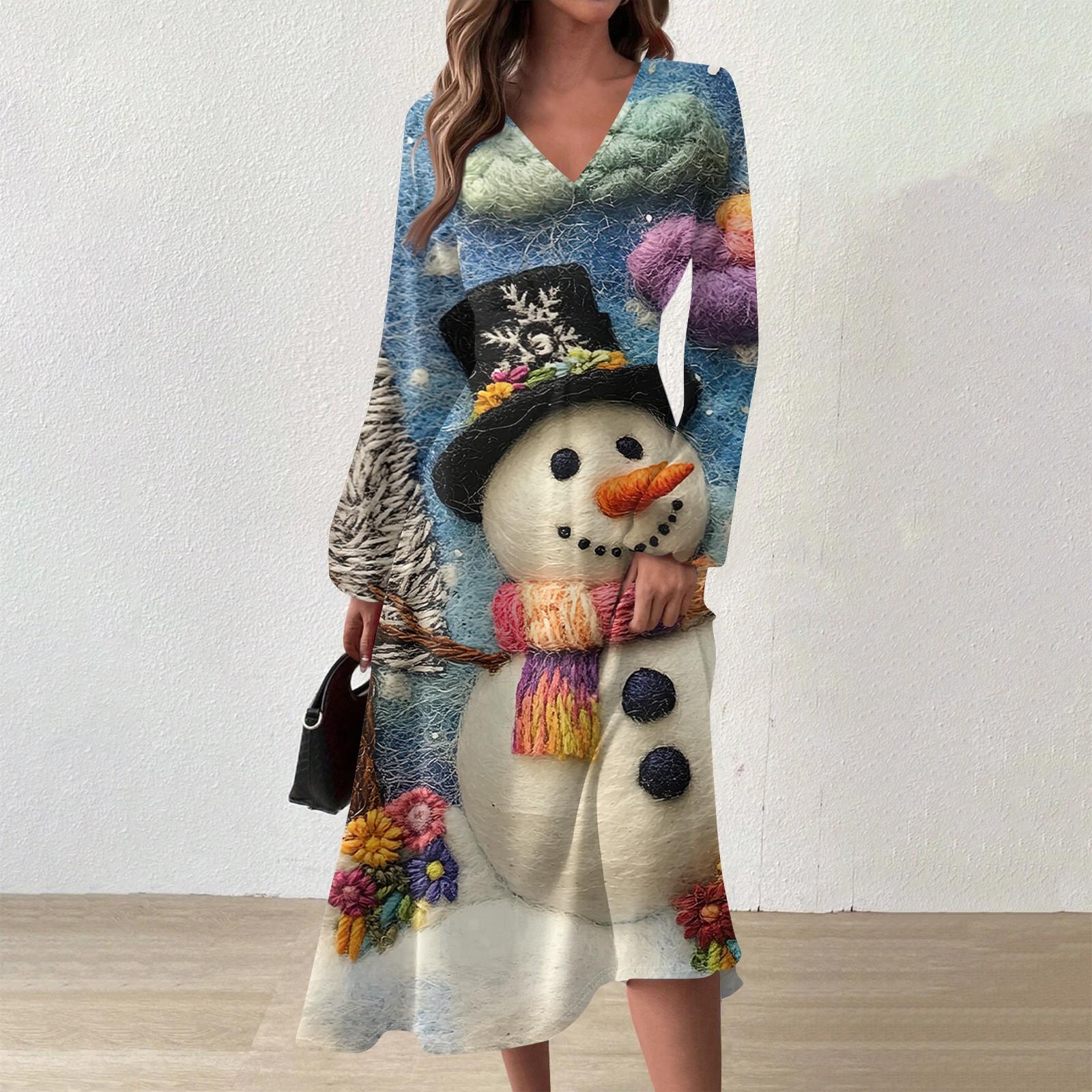 

Женское и зимнее повседневное модное длинное платье с V-образным вырезом и длинными рукавами M белый