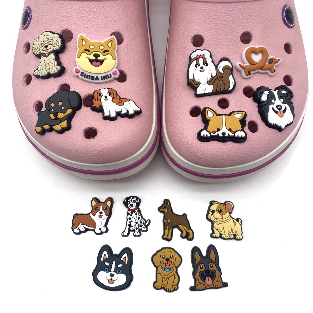 Cartoon Puppy Clog Shoe Charms - Soft PVC Flower Ornaments for Sandals and Slippers