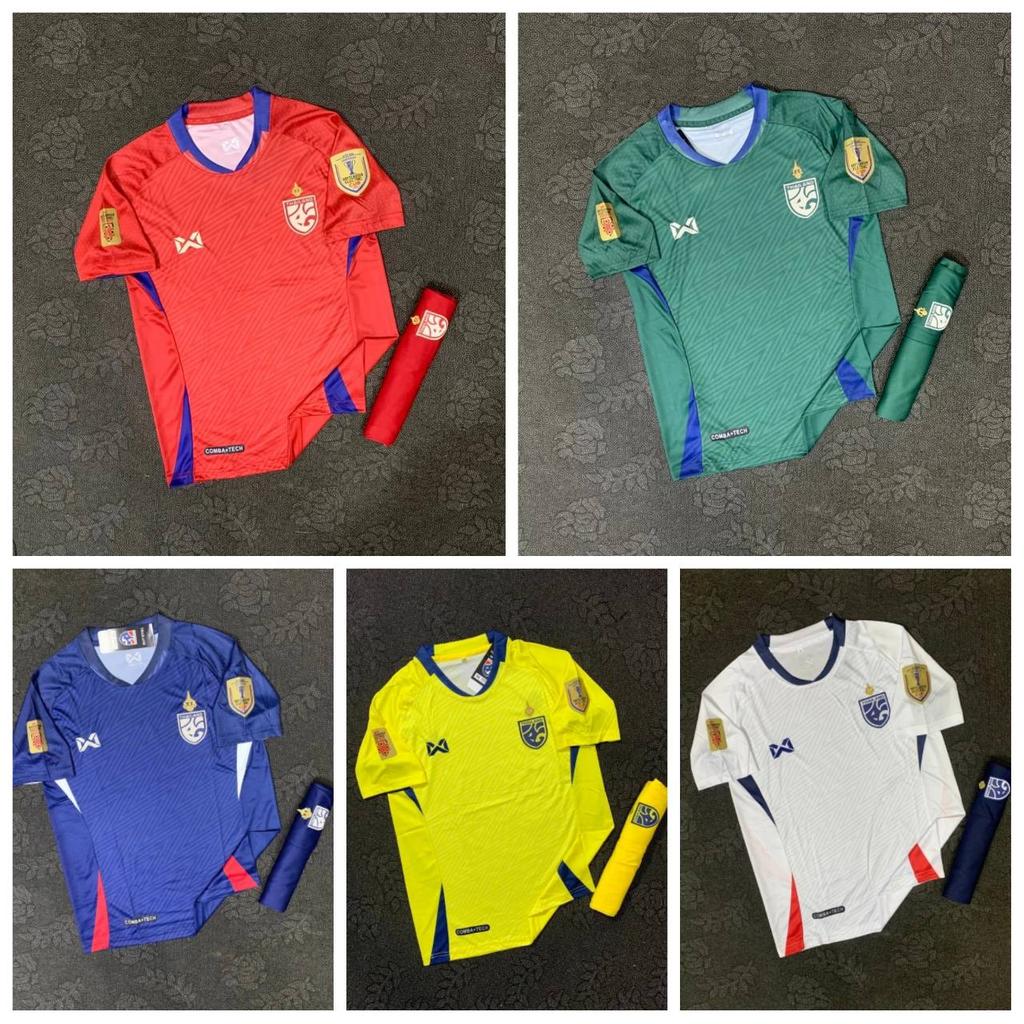 Thailand FOOTBALL SOCCER NATION TEAM JERSEY SHIRT HOME FAN Print V Neck Unisex Men Women Quick Dry Short Sleeve Uniform Elephant Logo Sport