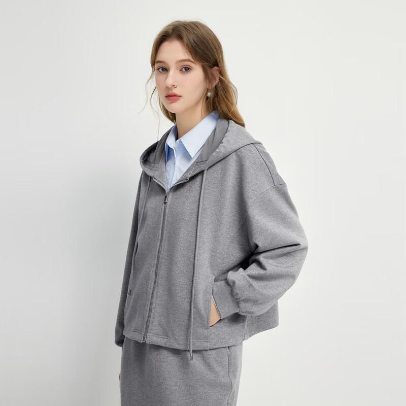 

Women s H-Type U-Neck Drawstring Zipper Short Jacket XL