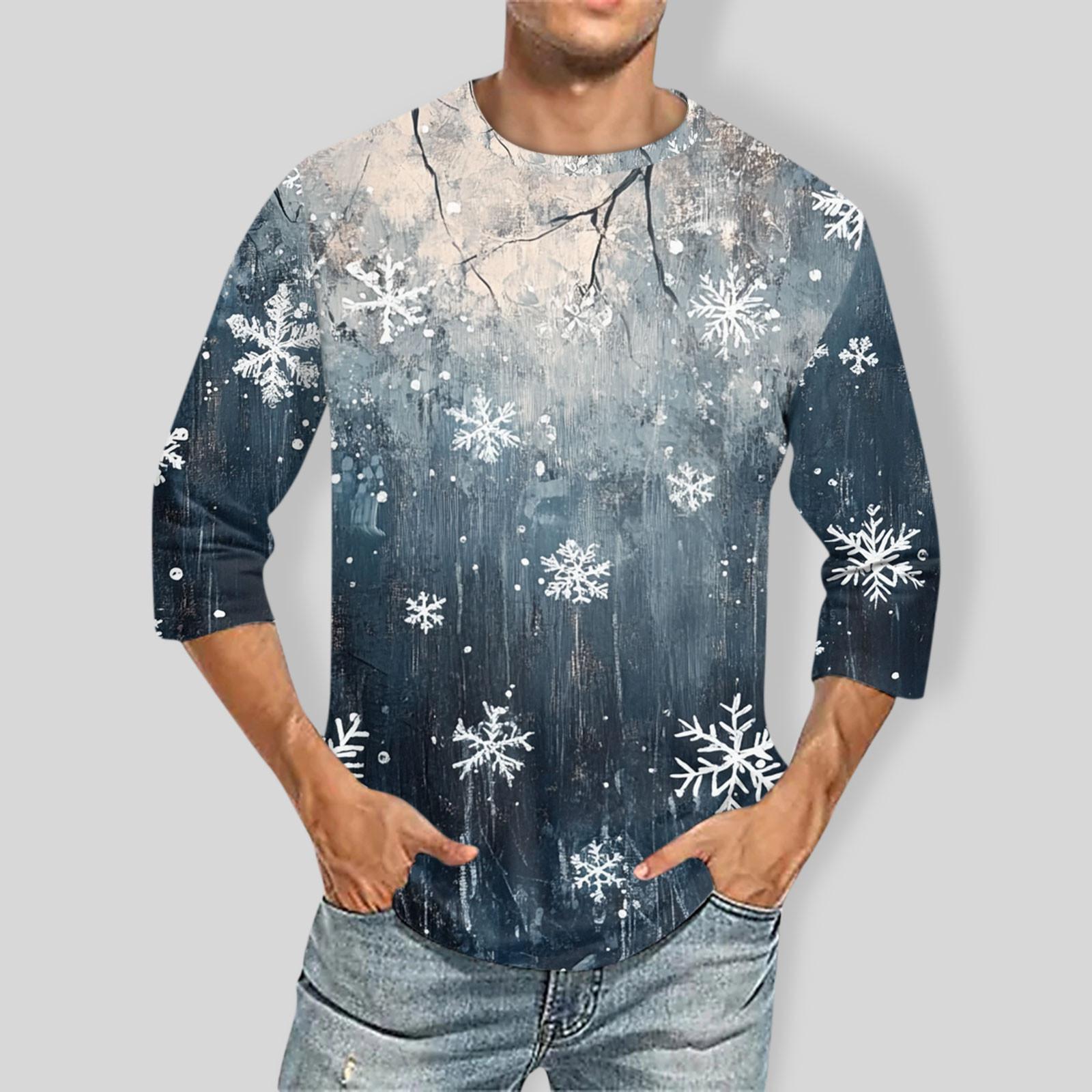 Мужская повседневная модная футболка с круглым вырезом и рукавом три четверти M 1680₽