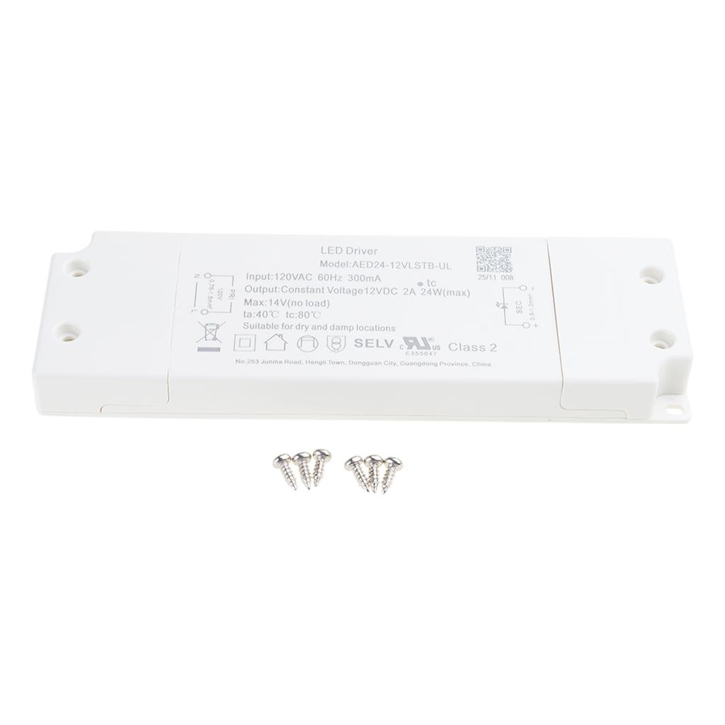 LED Dimmable Driver 12V 24W Dimming LED Power Supply Constant Voltage Adapter LED Driver for Light Bulbs Cabinet Lights