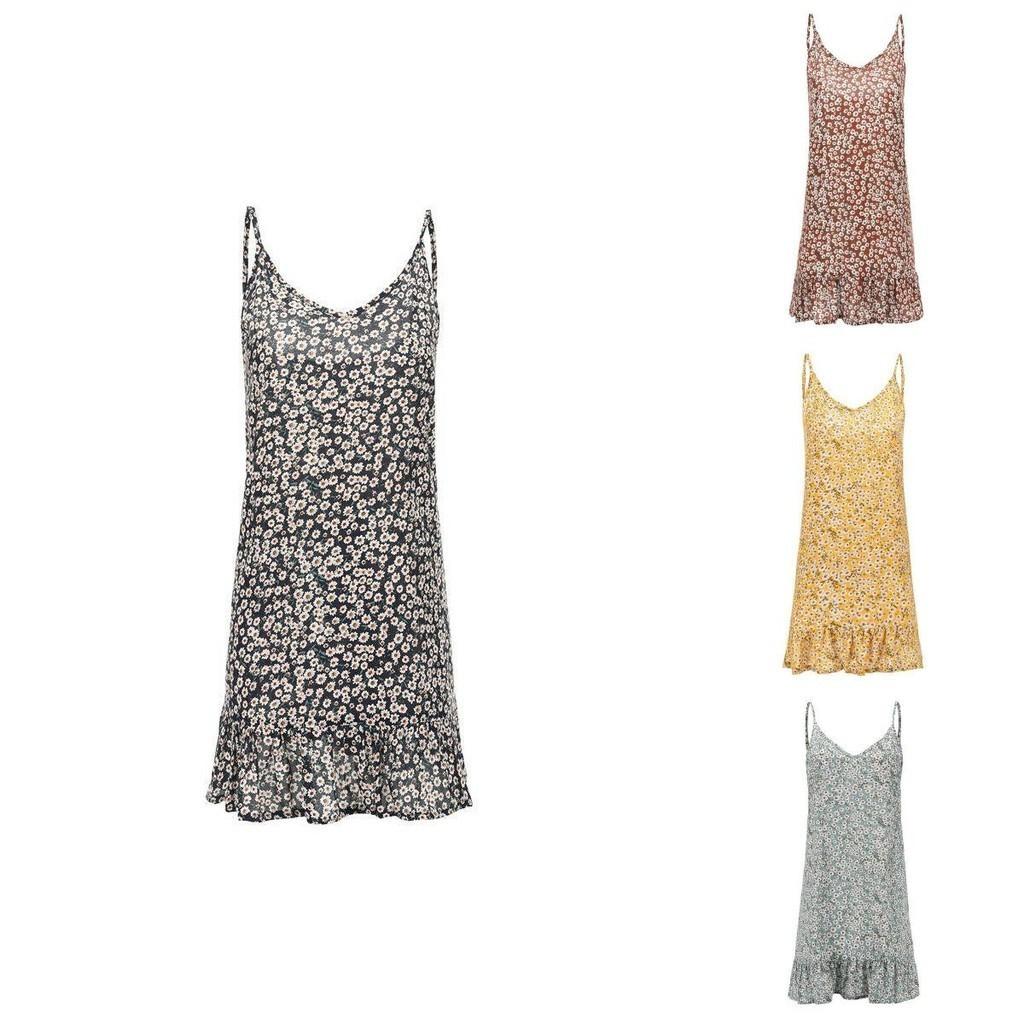 Women's Boho Sleeveless V-neck Floral Sundress With Premium Cotton Blend Fabric