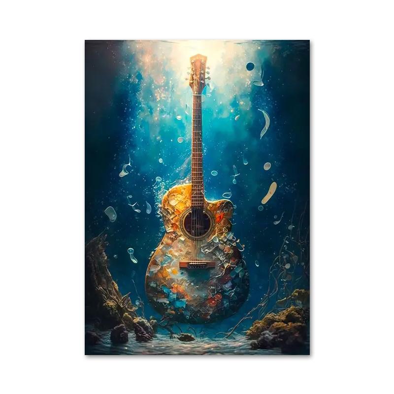 Color Music Guitar Record Posters and Prints Abstract Modern Aesthetics Jazz Canvas Painting Wall Art for Music Room Home Decor