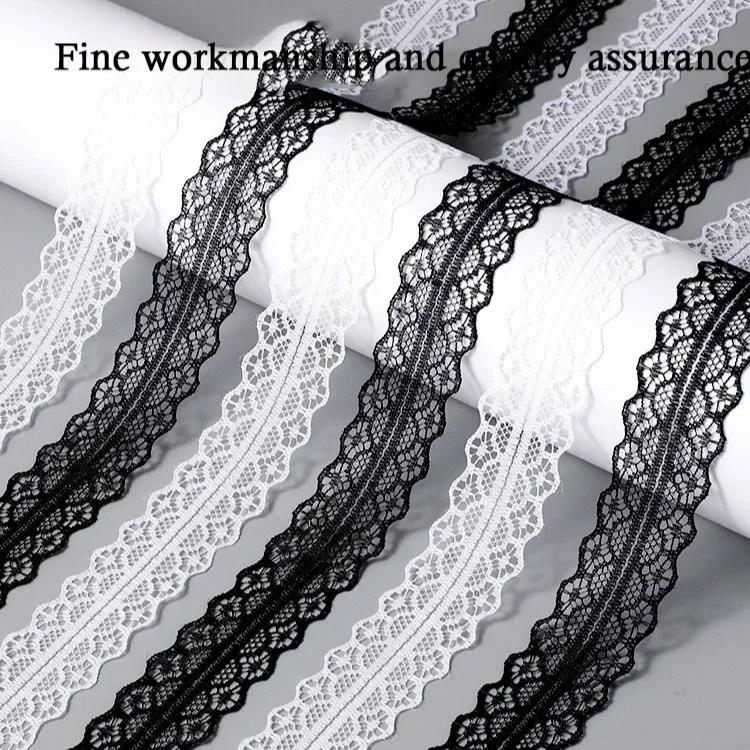 Fancy Lace 2.9CM Width Flat Shoelace For Sneakers Women Casual Shoes Black White Shoe Laces Accessorices