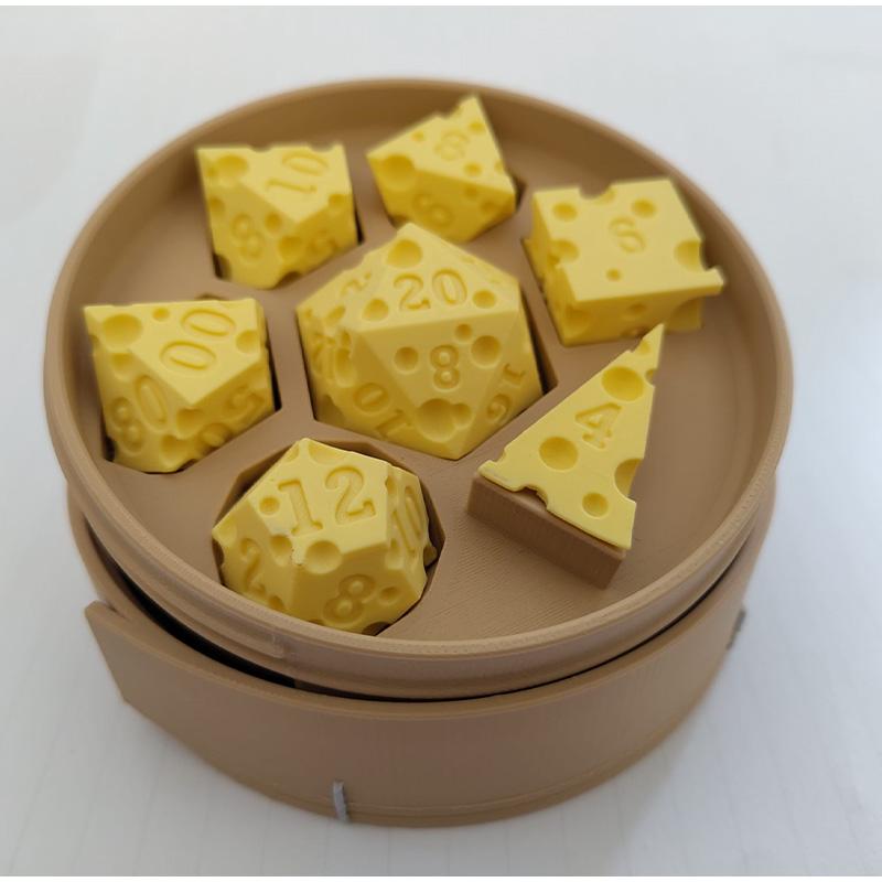 Irregular Cheese Shaped Dice Box Portable D4 D20 Dice Set Party Prop for Family Gathering Board Game