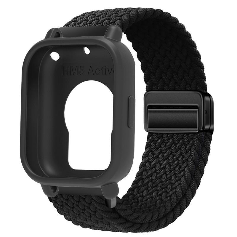 

Silicone Case+Elastic Nylon Strap Compatible for Redmi Watch 5 Active / 5 Lite Strap Protector Case Magnetic Buckle(witout film) for Redmi 5 Lite