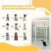 Adjustable Dog Gate with Extensions and Cat Door, 76-104x106cm, White
