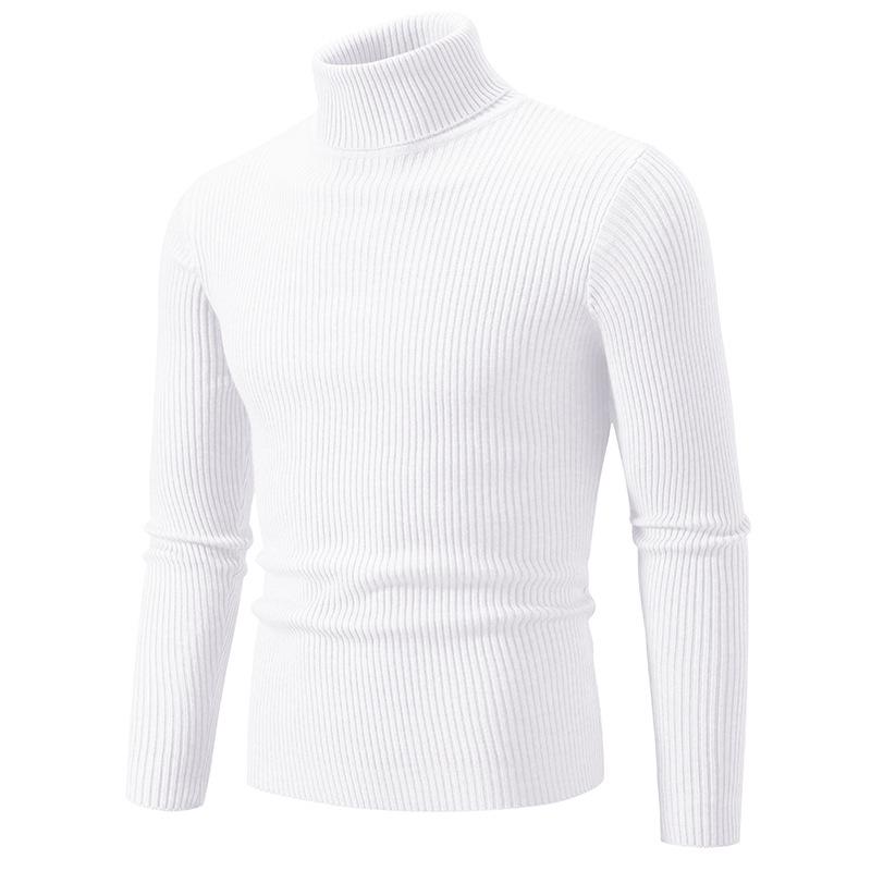 Herren Pullover Herbst/Winter 2024 Hoher Kragen Unifarben Lässig Gestrickt