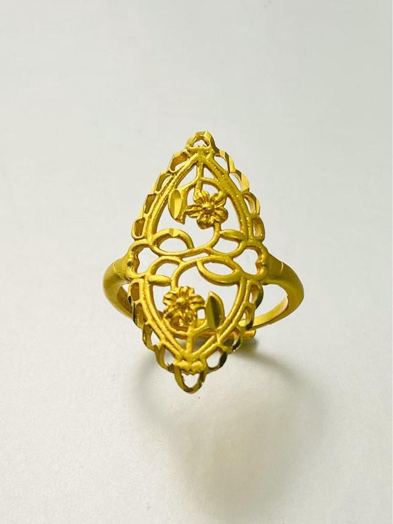 24K Gold Plated Adjustable Brass Ring - Personalized High-End Design