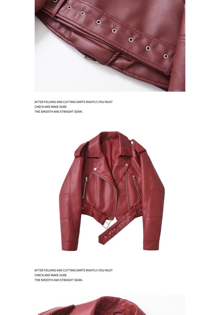 Giacca da Donna Bicolore Distressed in Ecopelle PU con Revers, Taglio Ampio, Stile Europeo e Americano, 2025