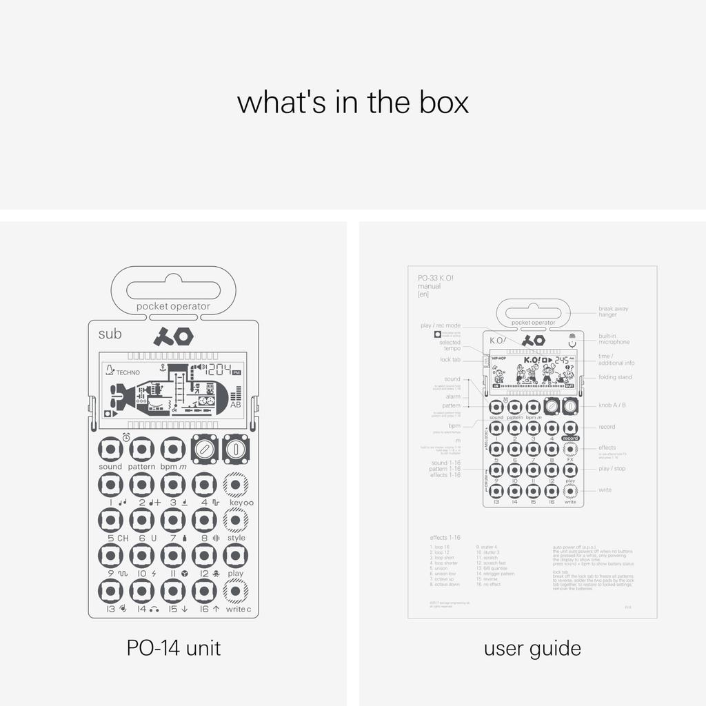 Teenage Engineering Sub Pocket Operator Bass Synth [Officially Imported] PO-14 (TE010AS014)