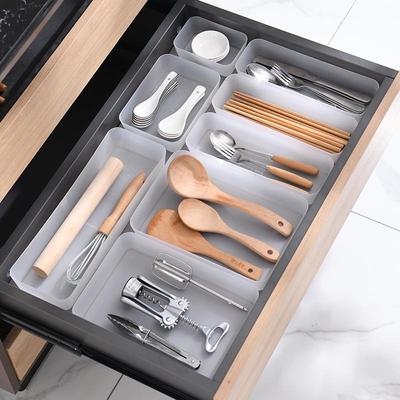 Küchenutensilien- & Kosmetik-Organizer: Messer Gabel Löffel Schubladeneinteiler, Essstäbchenhalter, Lippenstift Schmuck Aufbewahrungsbox.