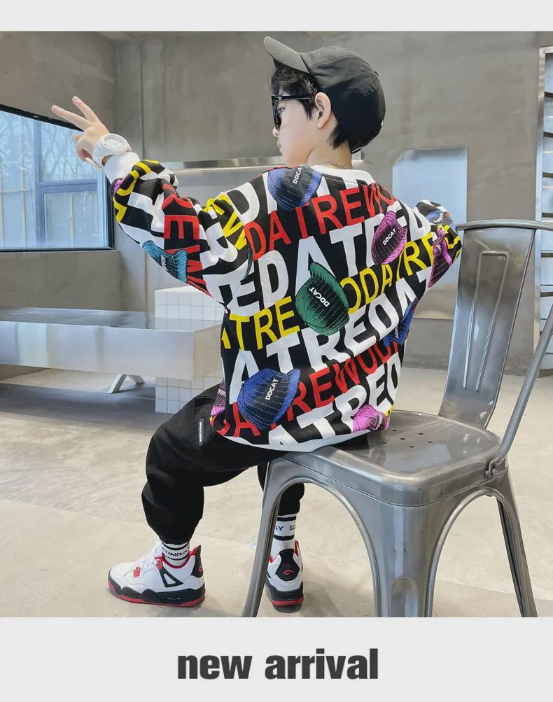 2023 Trendy Korean Pullover Sweatshirt für Jungen für Frühling/Herbst - Mittelgroßes bis großes Kinderoberteil