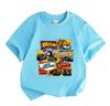 Kids Boys Girls 100% Cotton Short Sleeve Crew Neck T-Shirt, Cartoon Monster Truck Vroom Print Casual Tees for Children, Racing Vehicle Graphic Cute Su