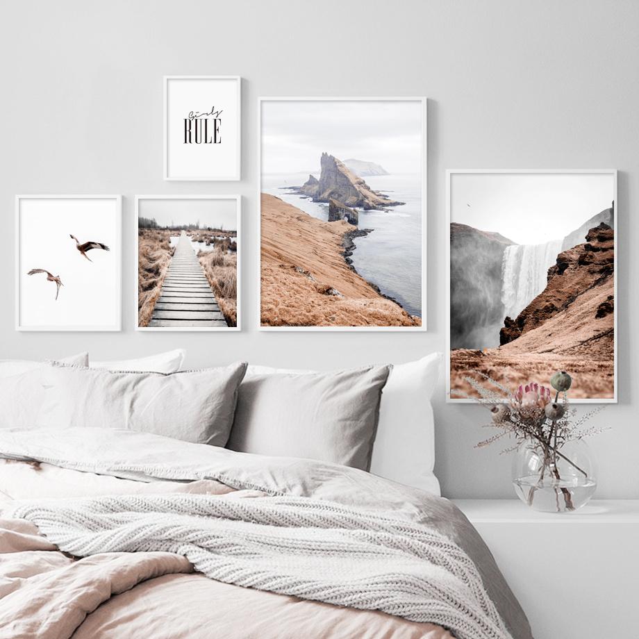 Modern Nordic Canvas Painting Landscape Posters On The Wall Moutain Cloud Paintings for Interior Home Room Decor No Frame
