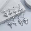 Elegant Gem Navel Piercing Copper Shiny Body Jewelry Round Crystal Ball Belly Button Rings  Women