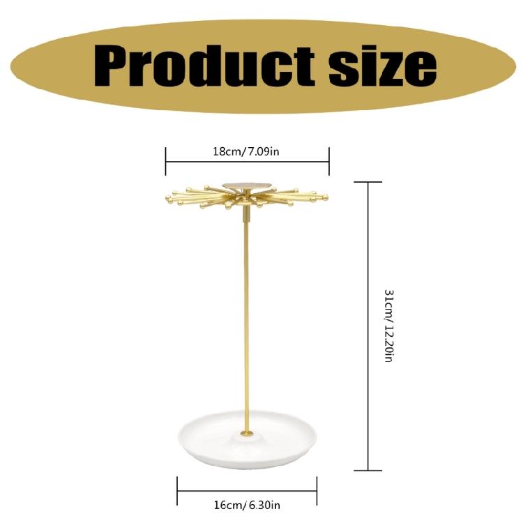 Stylish Round Based Jewelry Organizer Display Stand for Rings Necklaces Earrings Women Accessories Storage Organizer