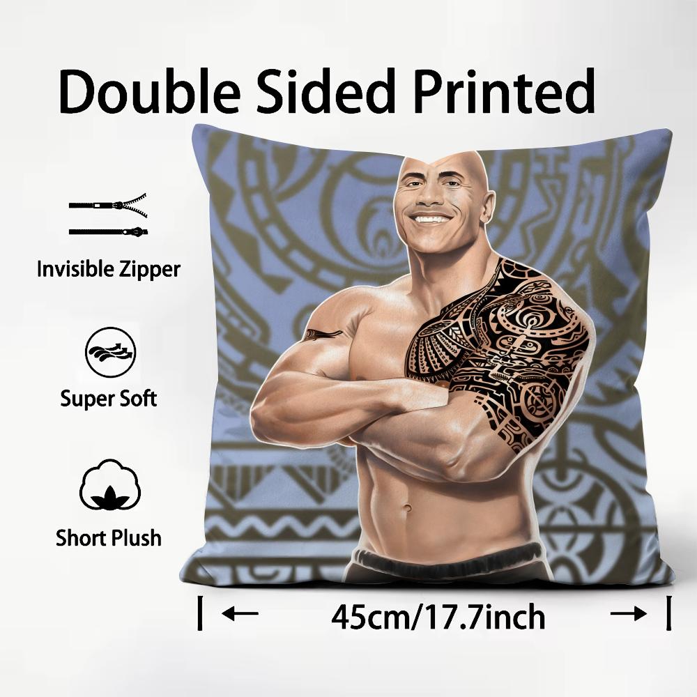 The Rock Face America Dwayne Johnson Cushion Cover Pattern Printed Pillowcase For Living Room Sofa Cushion Cover & Bedroom Decor