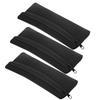 3Pcs Front Zipper Pencil Cases MultiFunction Bag Large Capacity Neoprene Portable Stationery Storage(Black )