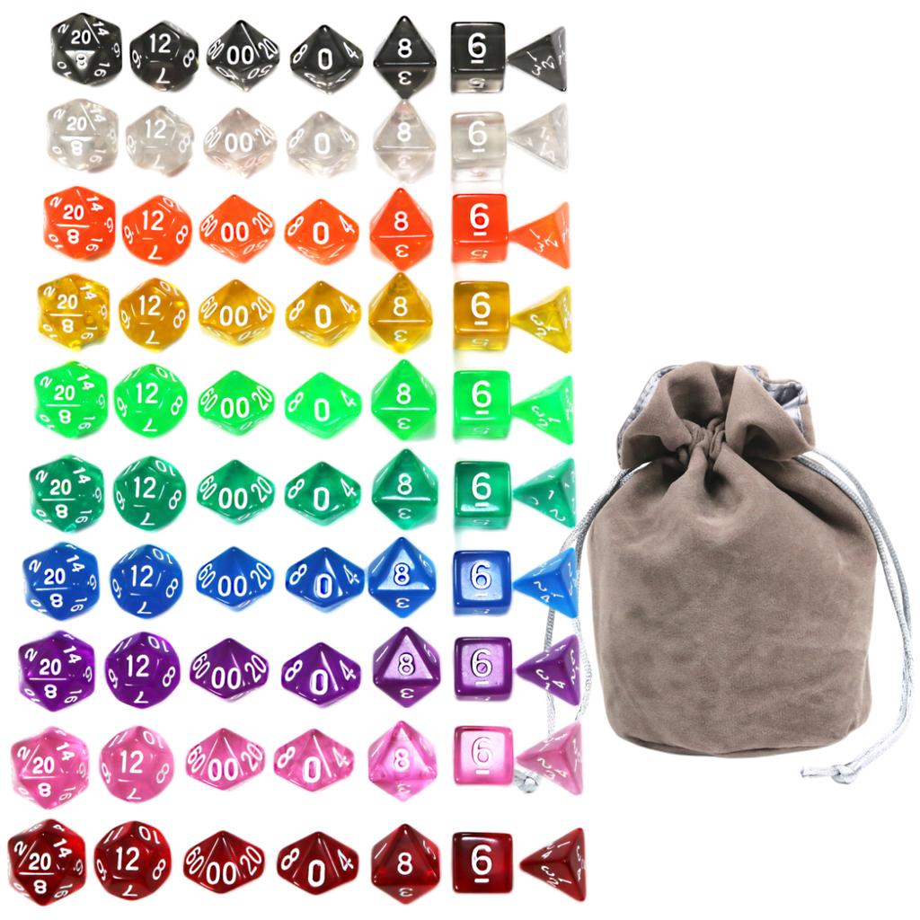 Dice Polyhedral Dice High Quality See Through Dice Game Kit Various Wonderful Colours for Board Game Party Games