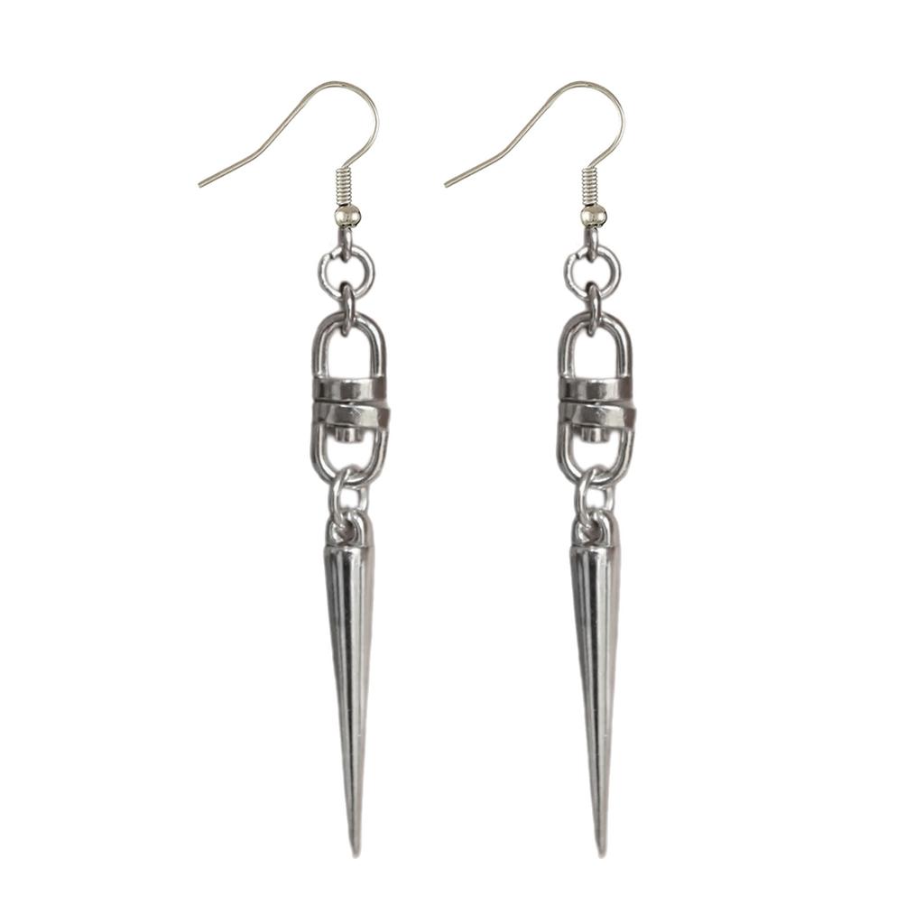 Gothic Spikes Earrings with Moon and Star Pendant Comfortable Ear Hoops Stylish Punk Accessories for Women Man