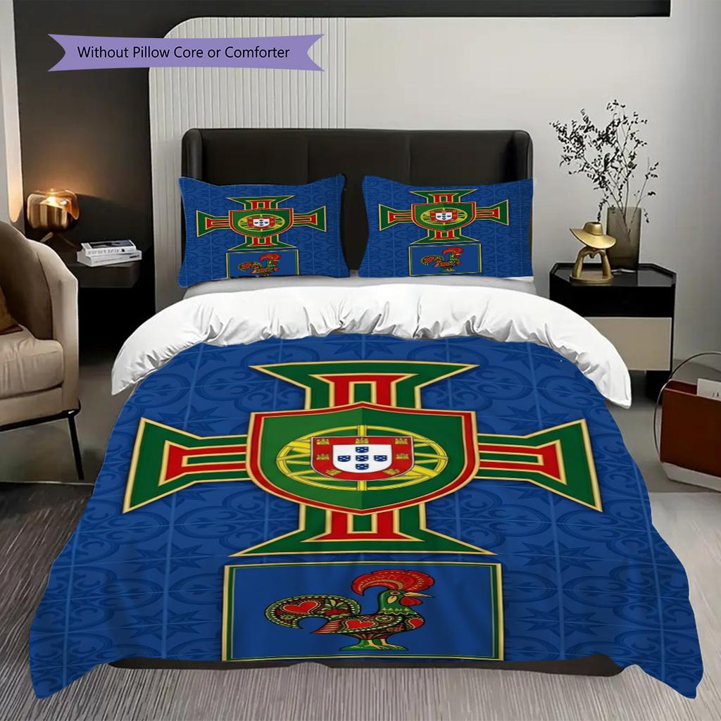 Biancheria da letto con simbolismo del patrimonio portoghese (1 * copripiumino + 2 * federa, senza nucleo) Copripiumino e federa morbidi e confortevoli