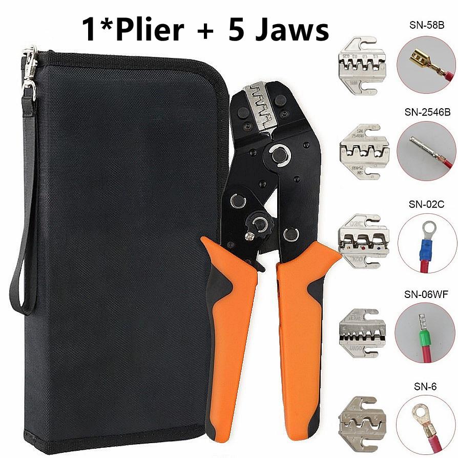 Crimping Tools SNX Interchangeable Jaw Terminals Ratcheting Pliers Sets For XH2.54/DuPont2.54/2.8/4.8/6.3/ Non-Insulated/Ferrule Clamp
