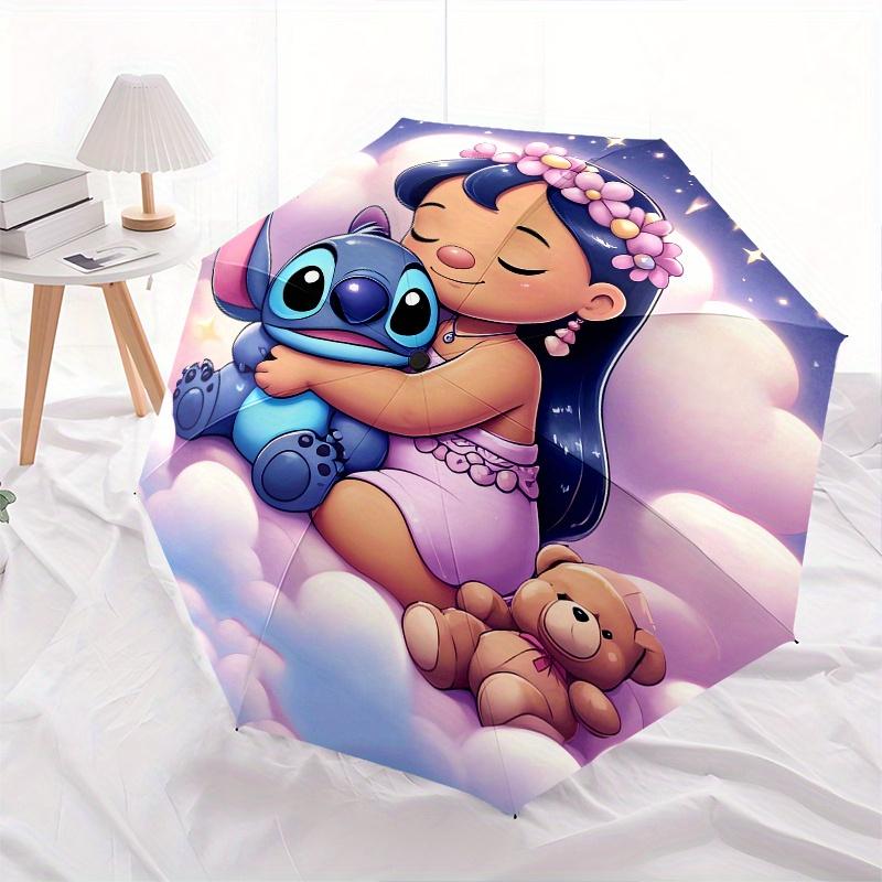 Stitch,Lilo Automatic folding umbrella, 8 ribs portable foldable design, best choice for business and going out, birthday, Halloween, Christ