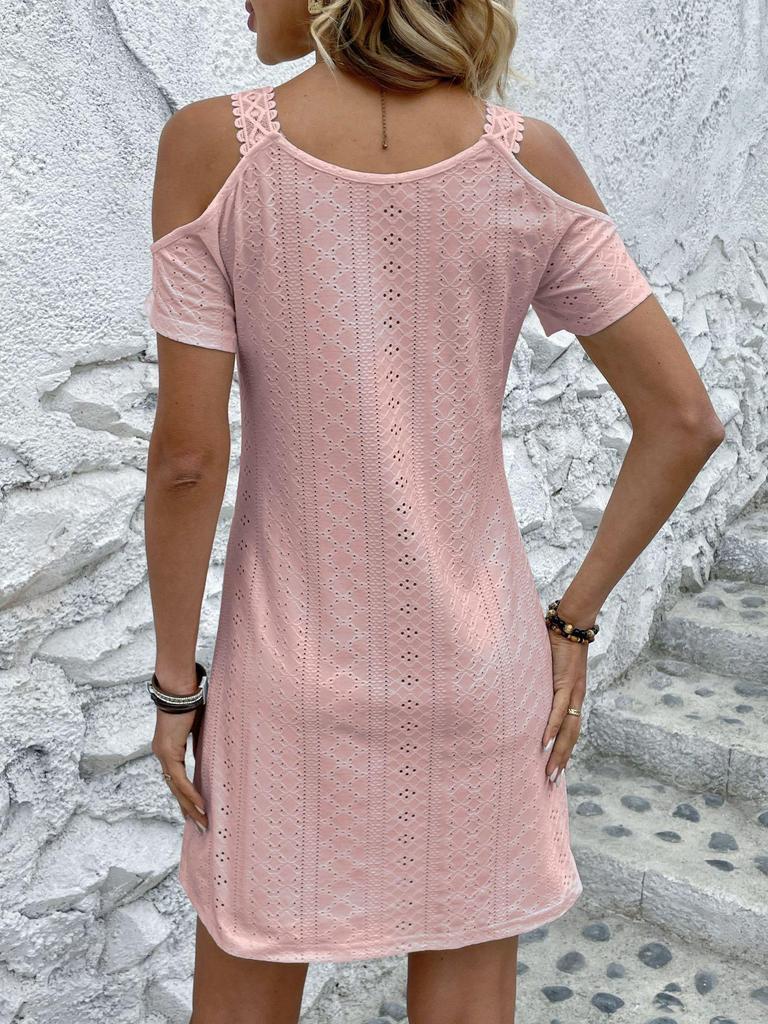 2026 Damen Stilvolles Off-Shoulder Sommerkleid mit kurzen Ärmeln - Europäisches & Amerikanisches Schlankheitsdesign