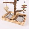 Pet Bird Cage Perch Stand Swing Parrots Swing Gym Toy with Tray+Food Cups